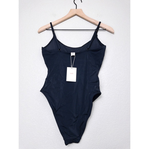 NWT Andie The Cheeky Amalfi One Piece M Black Swimsuit Eco Nylon Stretch Classic - Picture 6 of 9